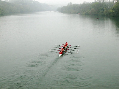 Crew on Town Lake - the presence of any person in this photograph does not imply any type of sexual orientation