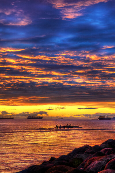 Vancouver Rowing at Sunset