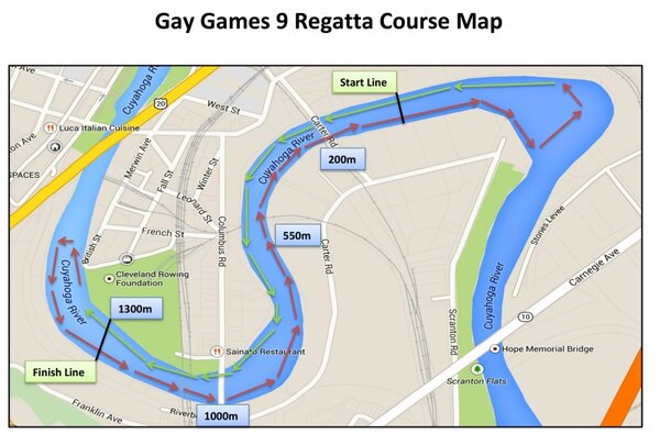 GG2014 Rowing Course Map